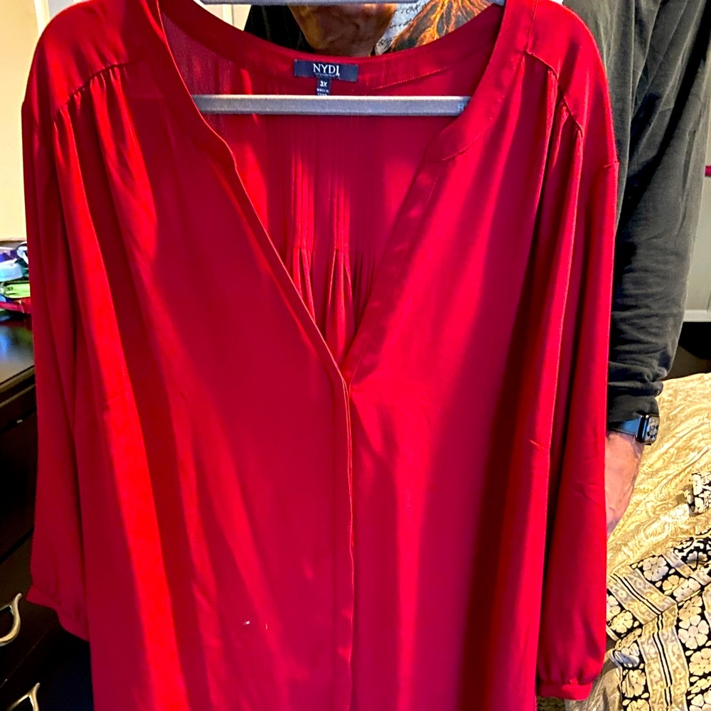NYDJ long sleeve deep red tunic. 3X like new